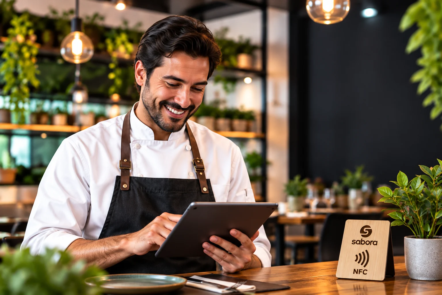 Profesional gastronómico utilizando Sabora